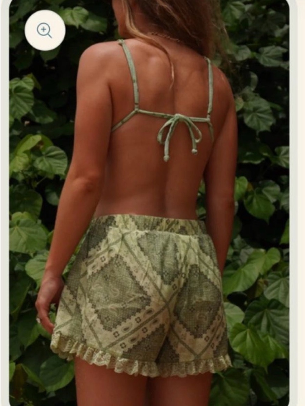 Women’s Green Paisley Lounge Shorts
